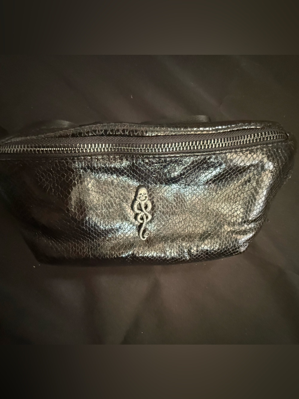 Official Universal Wizarding World Black Death Eater Embossed Fanny Pack